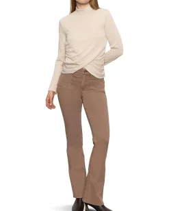 Sanctuary Long Sleeve Draped Mock Neck Mother Of Pearl Clearance