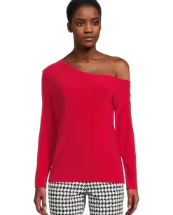Women Norma Kamali Long Sleeve Drop Shoulder Top