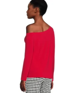 Women Norma Kamali Long Sleeve Drop Shoulder Top