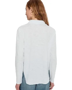 Mod-o-doc Long Sleeve Easy Polo Tee White 1 Clearance