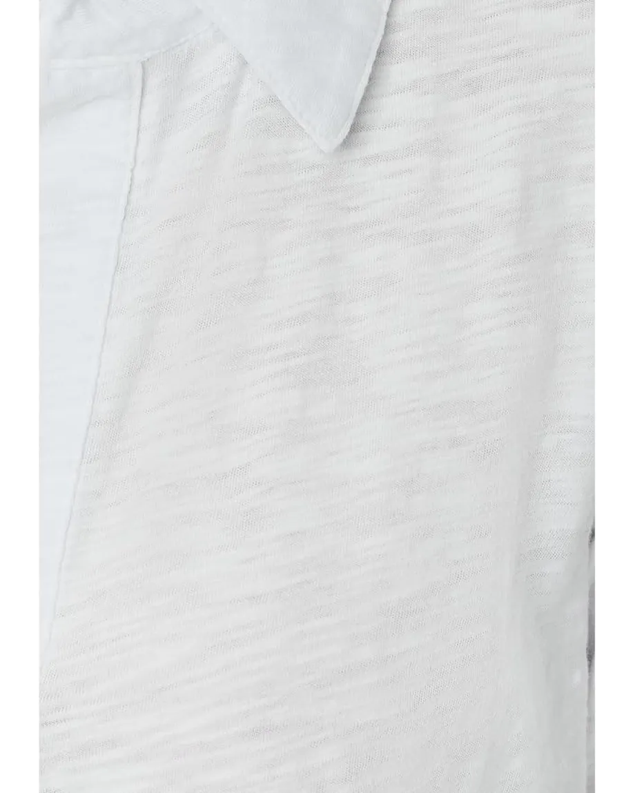 Mod-o-doc Long Sleeve Easy Polo Tee White 1 Clearance