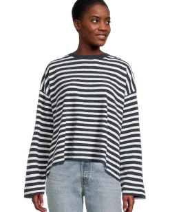 Madewell Long Sleeve Easy Tee (texture) Navy Best