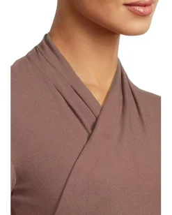 Vince Long Sleeve Fixed Wrap Top Smoky Berry Best