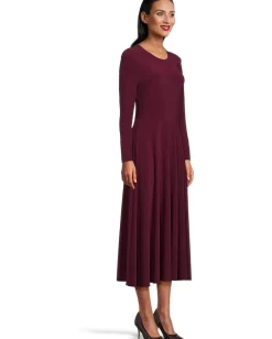 Women Norma Kamali Long Sleeve Flared Dress