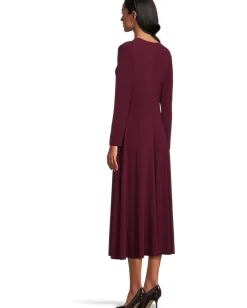 Women Norma Kamali Long Sleeve Flared Dress