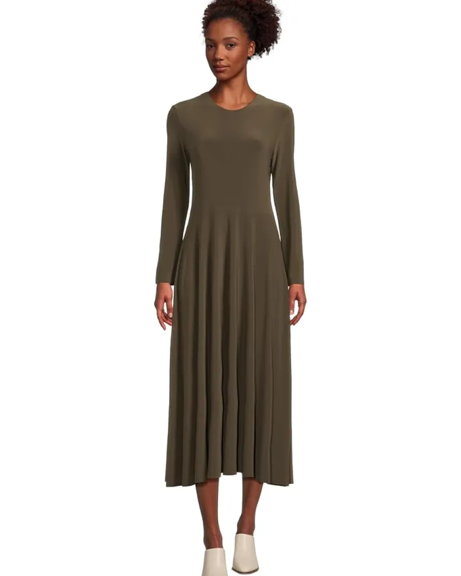 Women Norma Kamali Long Sleeve Flared Dress