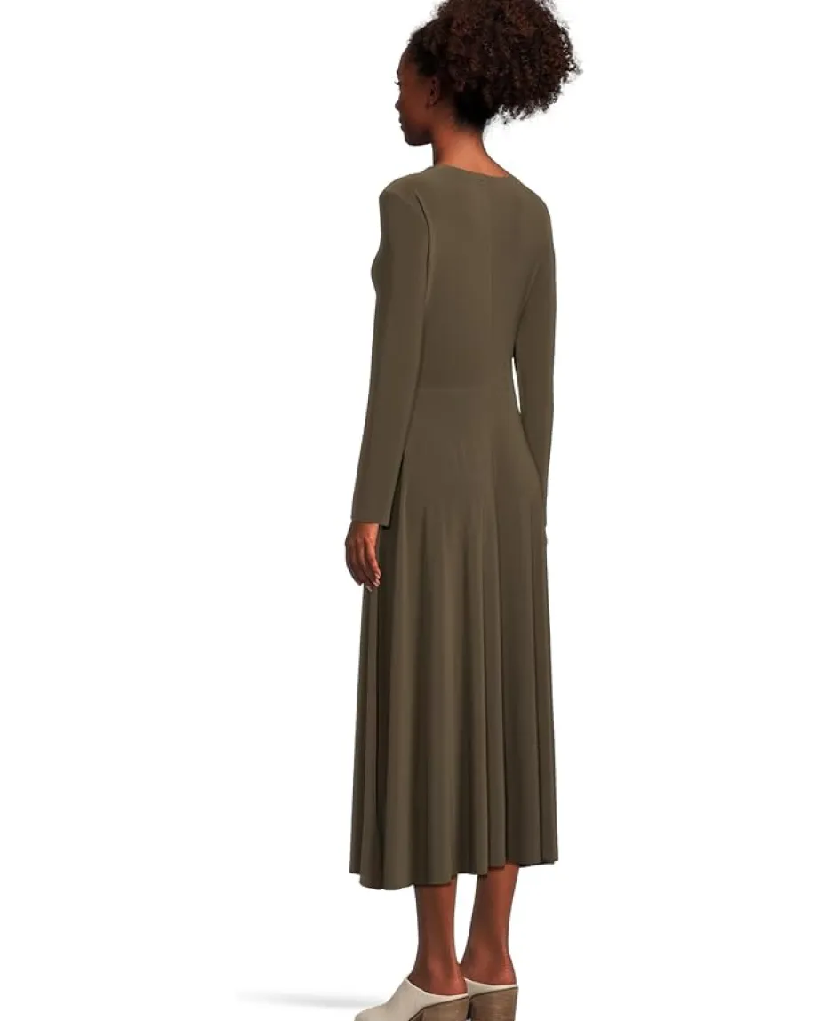 Women Norma Kamali Long Sleeve Flared Dress
