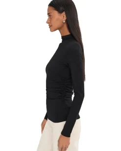 Women Madewell Long Sleeve Hazel Mockneck Side Cinch