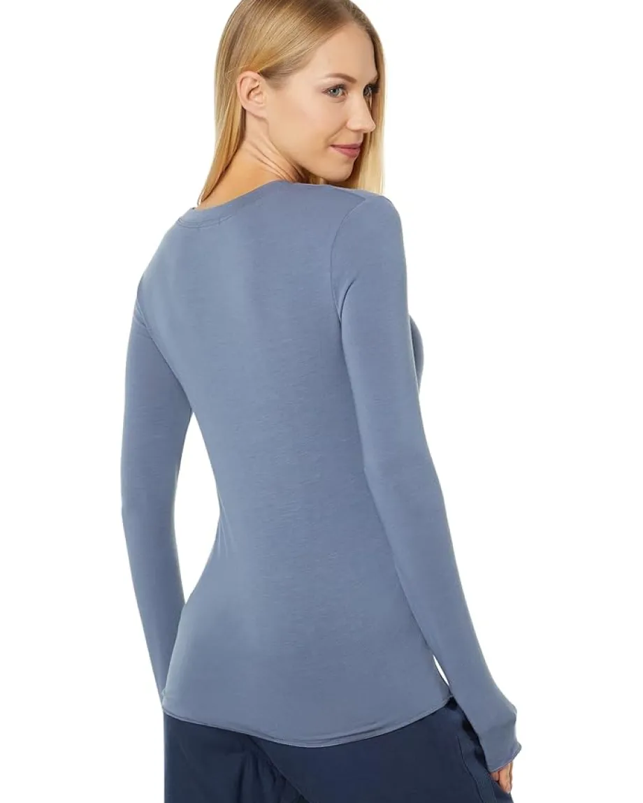 Splendid Long Sleeve Jersey Tee Ash Navy Best