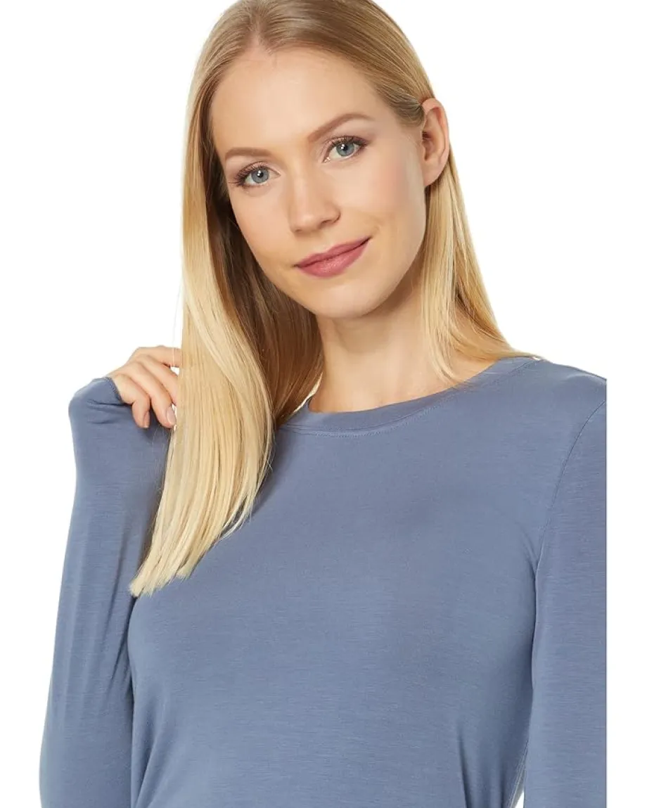 Splendid Long Sleeve Jersey Tee Ash Navy Best