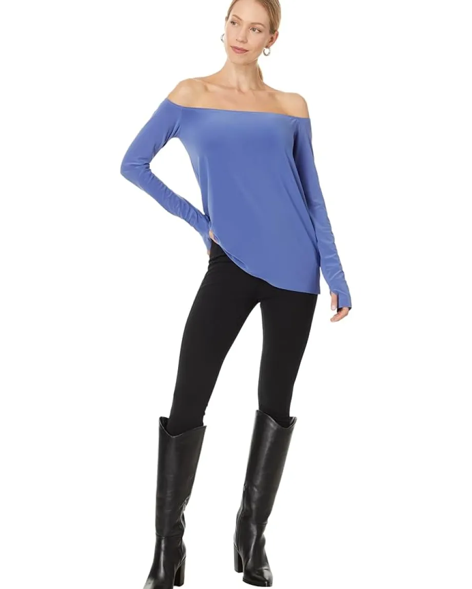 Women Norma Kamali Long Sleeve Off Shoulder Top