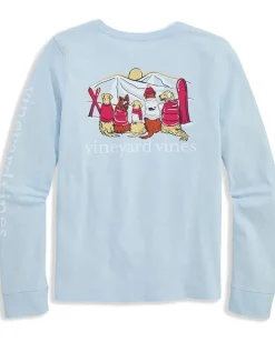 Vineyard Vines Kids Long Sleeve Pocket Tee (Toddler/Little Kid/Big Kid) Ice Water 1 Sale