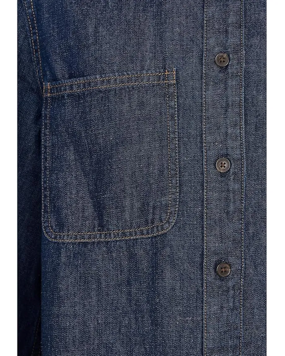 Madewell Long Sleeve Sculptural Sleeve Top In Rinse Wash Sale