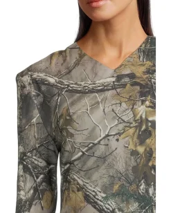 Women Norma Kamali Long Sleeve Shoulder Pad V-Neck Top