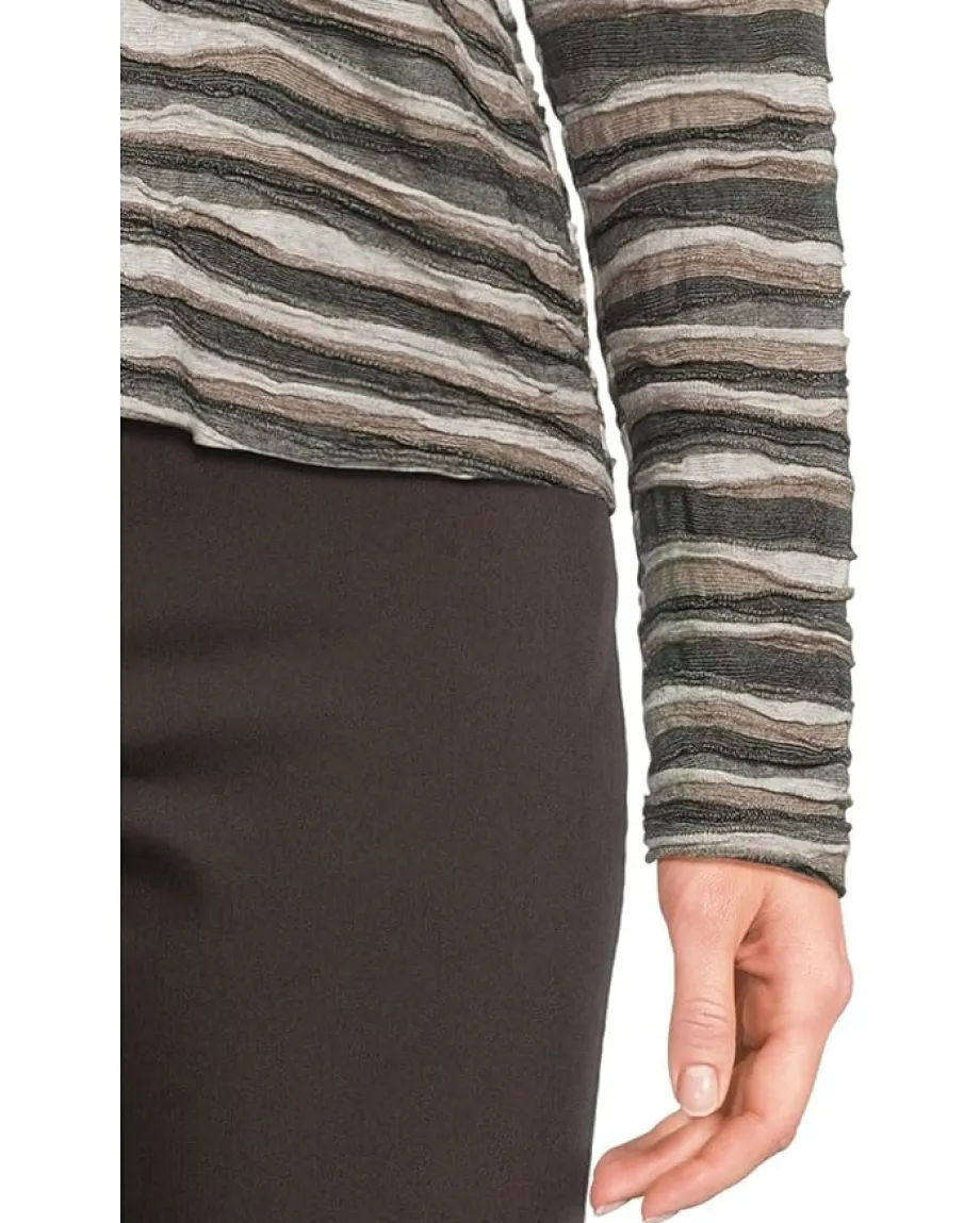 Women Elliott Lauren Long Sleeve Stripe V-neck Knit Top