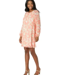Tommy Hilfiger Long Sleeve Sussex Floral Chiffon Trapeze Bloom/Neutral New