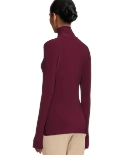 Norma Kamali Long Sleeve Sweetheart Turtle Top Plum Sale