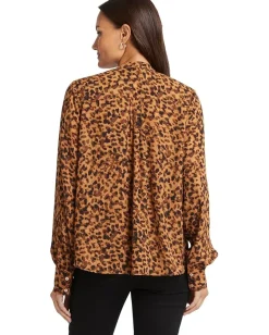 Women NYDJ Long Sleeve Tie Neck Blouse