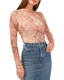 Women Vince Camuto Long Sleeve Top with Shireed Sleeves