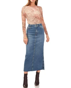 Women Vince Camuto Long Sleeve Top with Shireed Sleeves