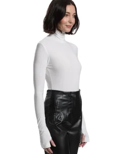 Women Norma Kamali Long Sleeve Turtle Bodysuit