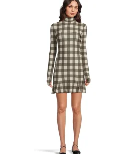 Women Norma Kamali Long Sleeve Turtle Fishtail Mini Dress
