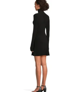 Women Norma Kamali Long Sleeve Turtle Fishtail Mini Dress