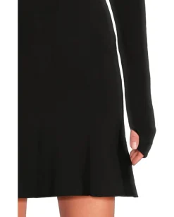 Women Norma Kamali Long Sleeve Turtle Fishtail Mini Dress