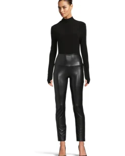 Norma Kamali Long Sleeve Turtle Open Back Bodysuit Black Sale