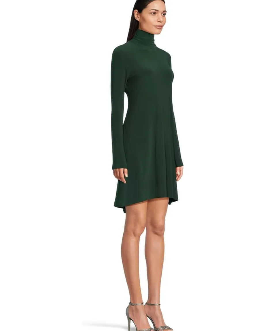 Women Norma Kamali Long Sleeve Turtle Swing Dress