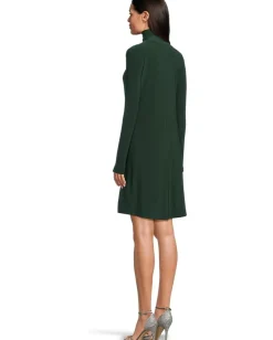 Women Norma Kamali Long Sleeve Turtle Swing Dress