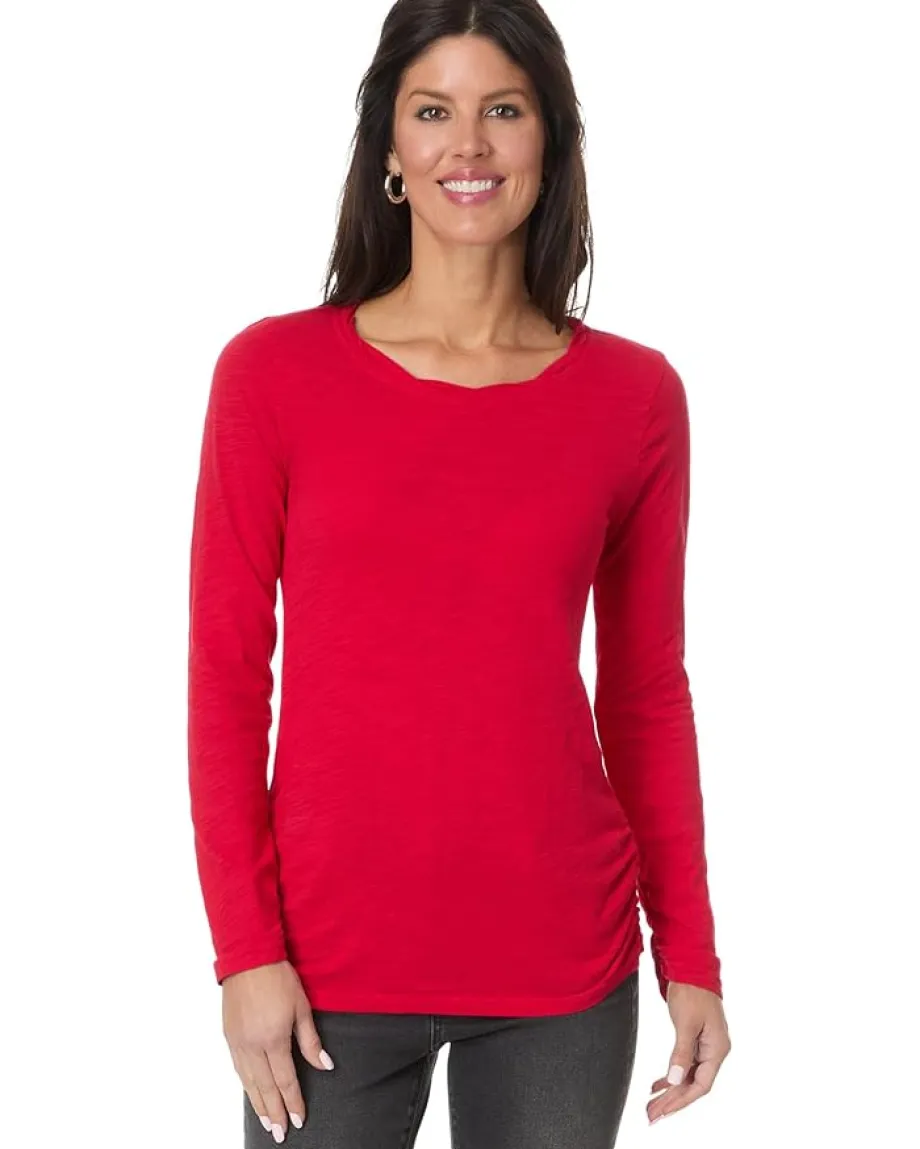 Women Mod-o-doc Long Sleeve Twisted Scoop Neck Tee
