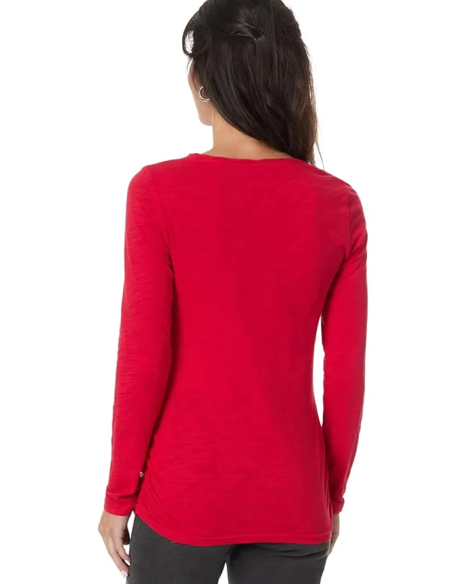 Women Mod-o-doc Long Sleeve Twisted Scoop Neck Tee