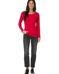 Women Mod-o-doc Long Sleeve Twisted Scoop Neck Tee