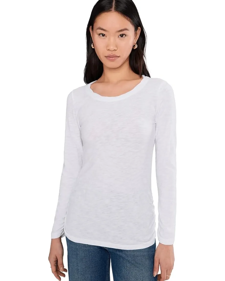 Mod-o-doc Long Sleeve Twisted Scoopneck Tee White Online