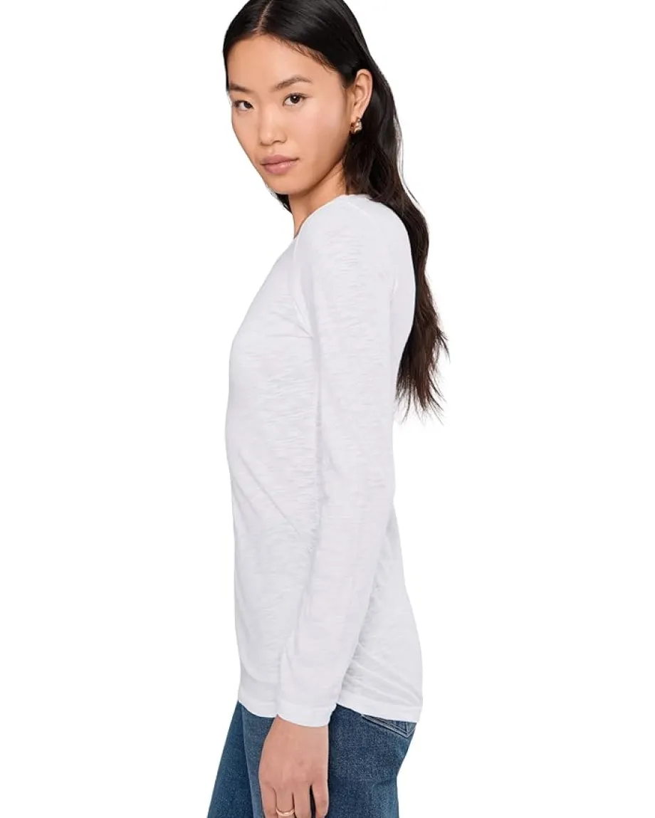 Mod-o-doc Long Sleeve Twisted Scoopneck Tee White Online