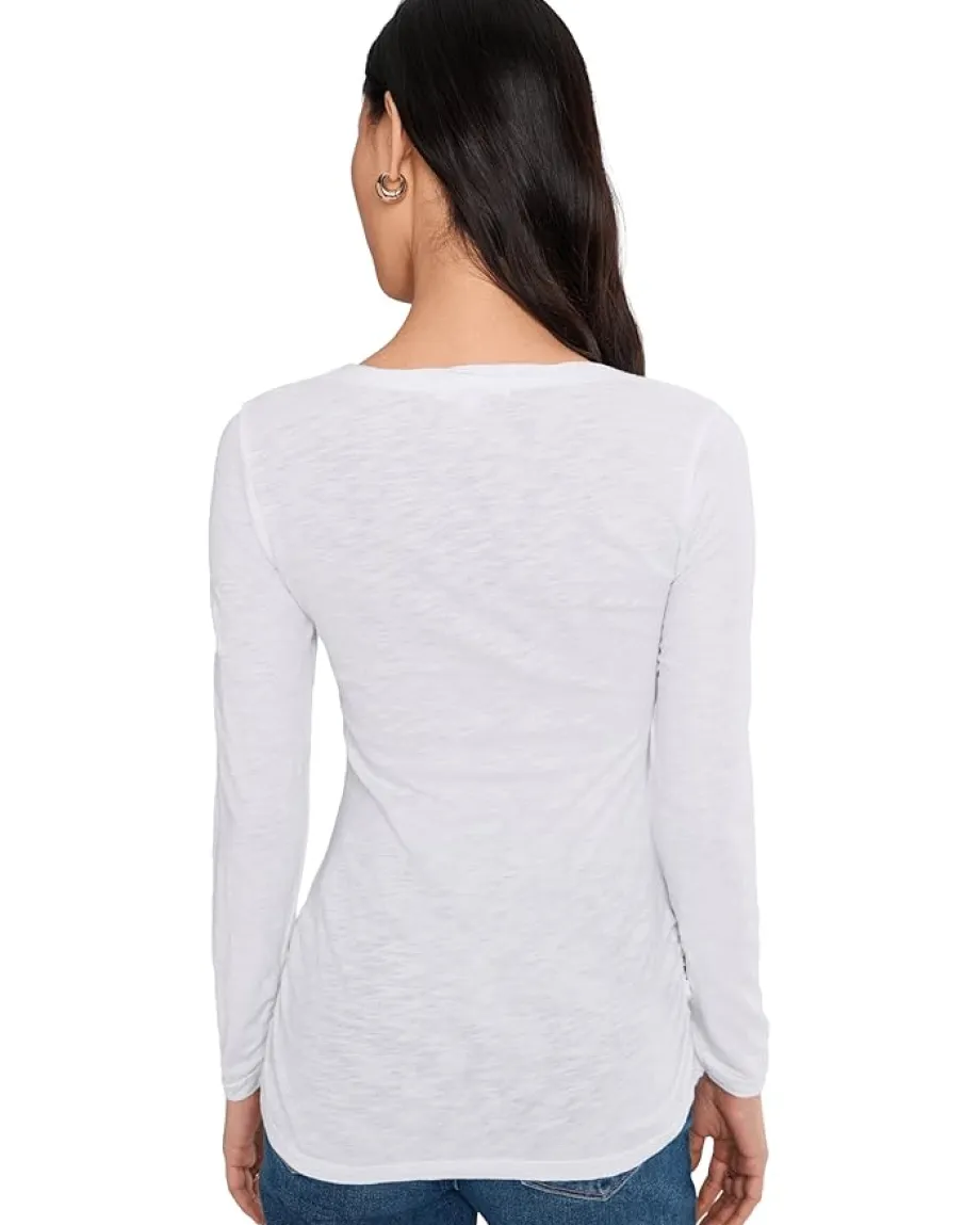 Mod-o-doc Long Sleeve Twisted Scoopneck Tee White Online