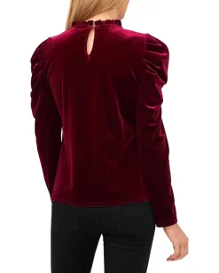 Women CeCe Long Sleeve Velvet Knit Top