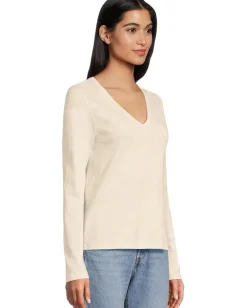 Lilla P Long Sleeve V-Neck Stone Hot