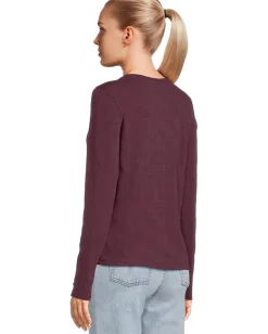 Lilla P Long Sleeve V-Neck Merlot Sale