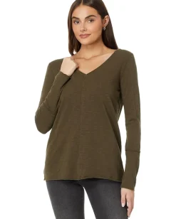 Women Mod-o-doc Long Sleeve Wide Neck V-Neck Tunic