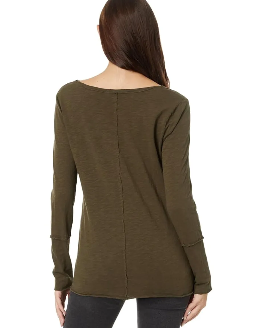 Women Mod-o-doc Long Sleeve Wide Neck V-Neck Tunic