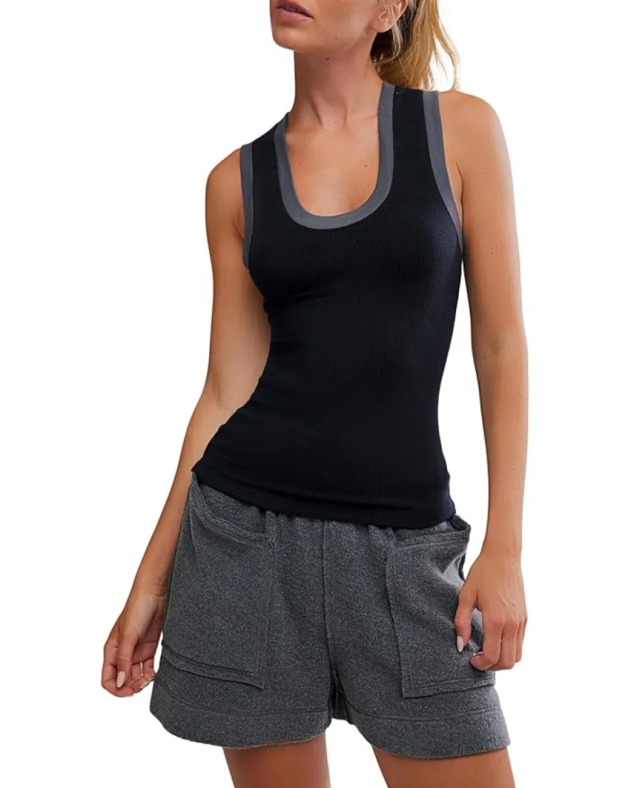 Free People Longer Days Tank Black Online