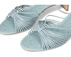 Vince Camuto Lory Ankle Wrap Kitten Heel Sandals Celeste Blue Outlet