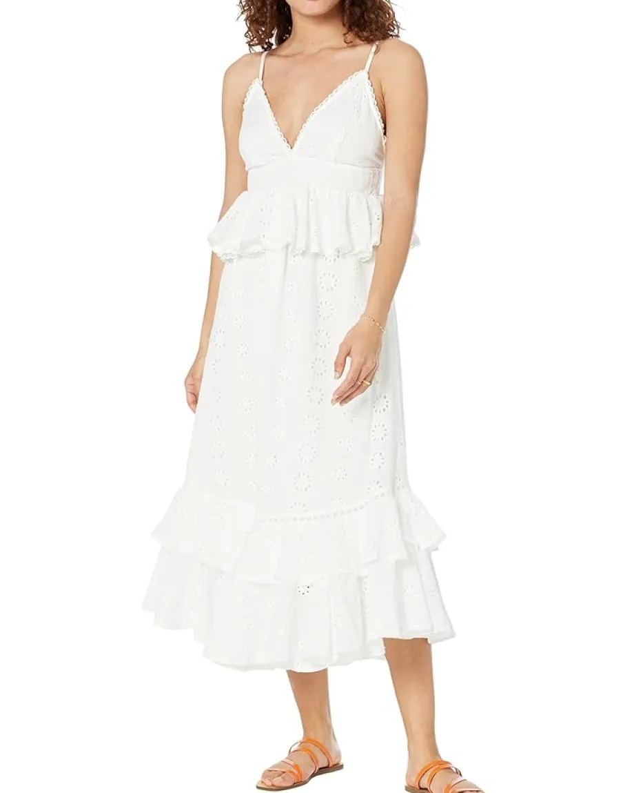 line and dot Lotus Dress White Outlet