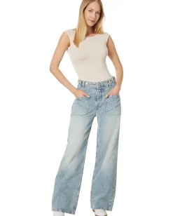 Free People Low Back Tee Pink Tint Sale