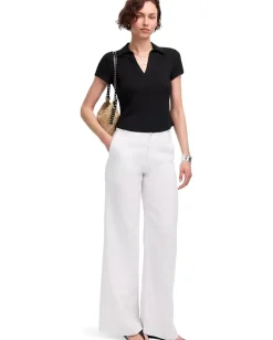 Madewell Low V-Neck Short Sleeve Polo Jet Black Online