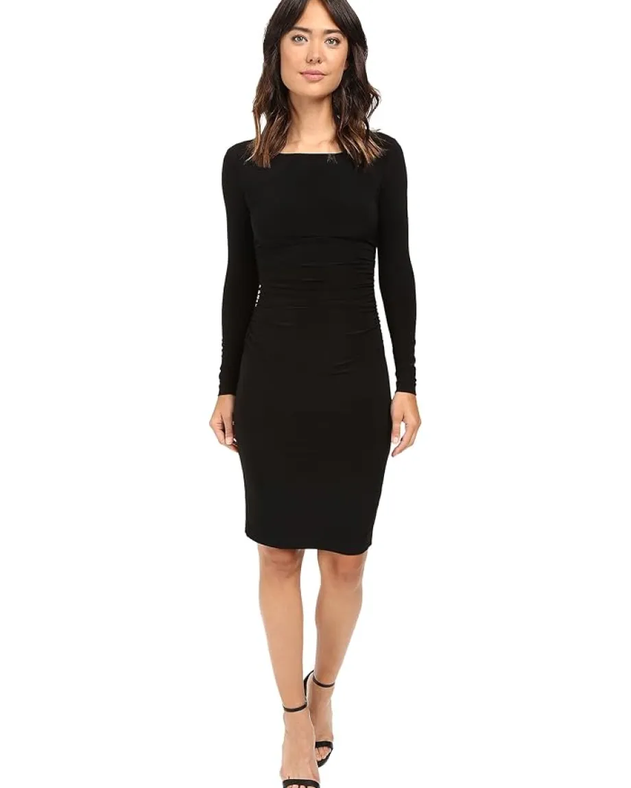 Women Norma Kamali L/S Shirred Waist Dress