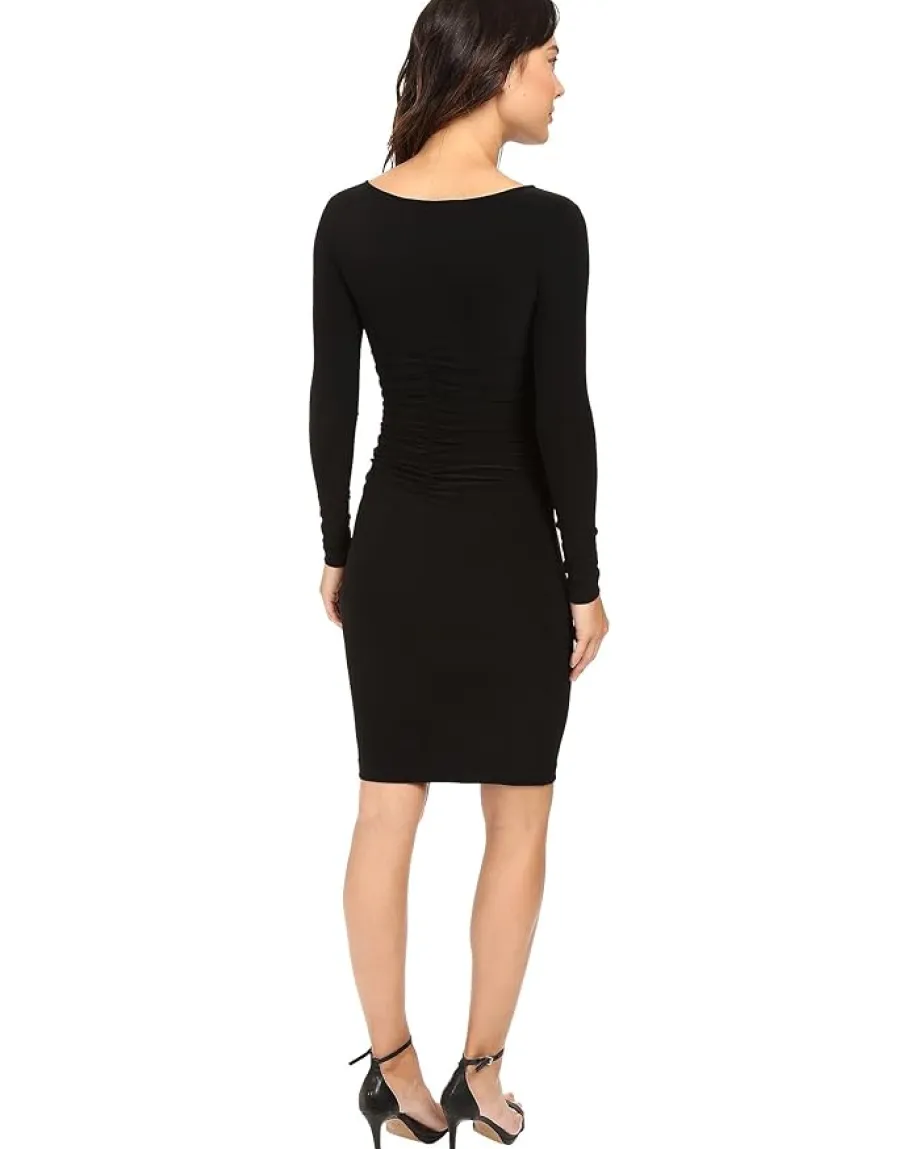 Women Norma Kamali L/S Shirred Waist Dress