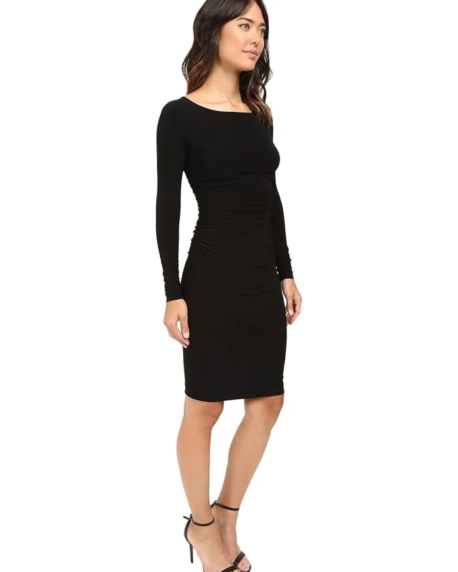 Women Norma Kamali L/S Shirred Waist Dress